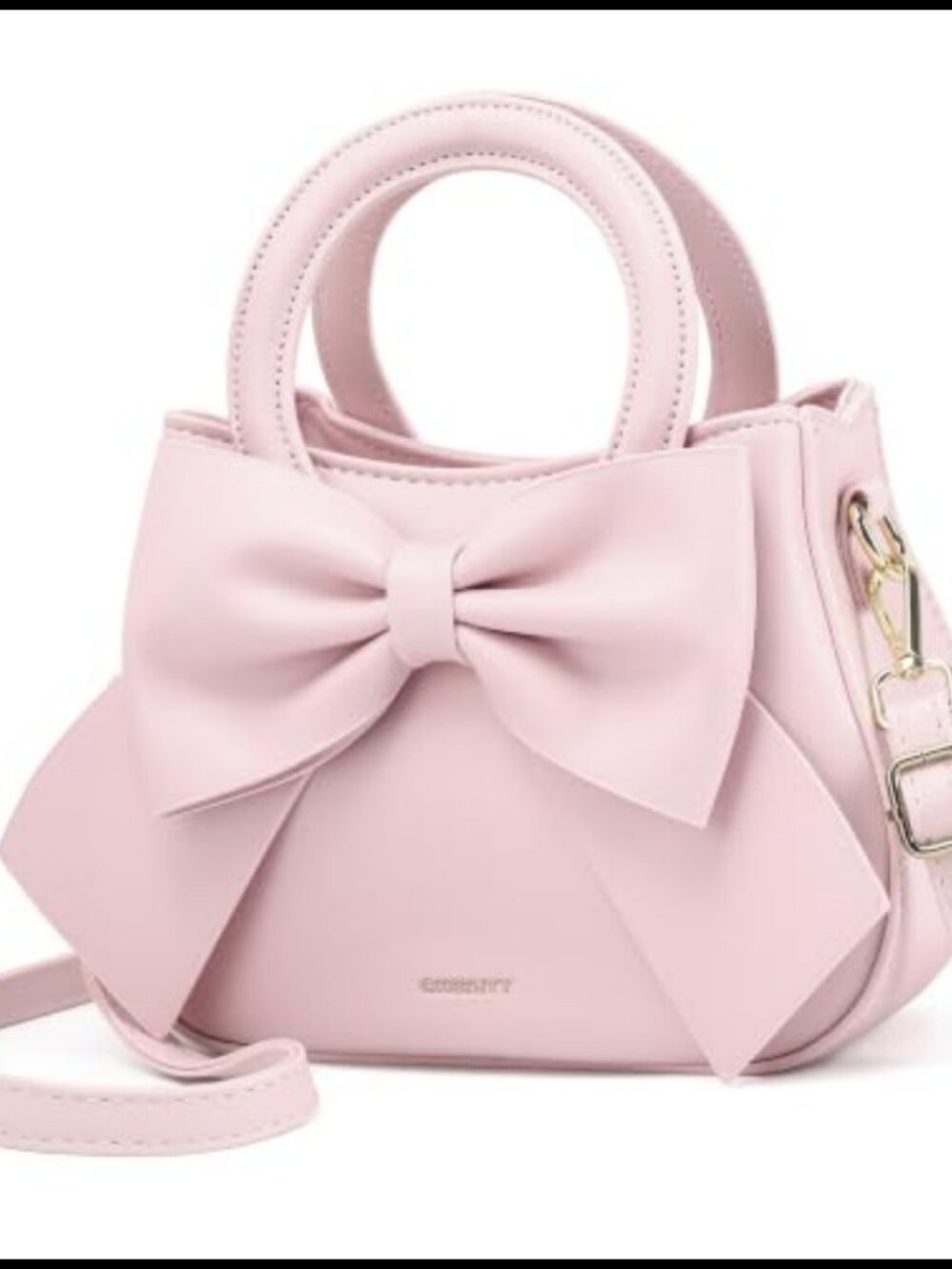Small Vegan Leather Crossbody Bag with Bow Knot and Top Handle